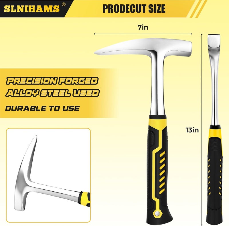 SLNIHAMS 22oz Rock Pick Hammer – One-Piece Forged Geology Hammer with Pointed Tip & Anti-Vibration Grip – Ideal for Rockhounding, Fossil Hunting, and Masonry Work - Image 2